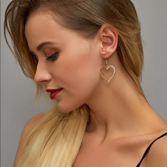 Gold Heart Earrings - Picture 2 of 2